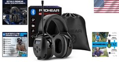 OSHA-Compliant Black Bluetooth Earmuffs – Hi-Fi Sound & 25dB Noise Reduction