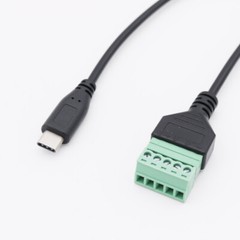 USB 3.1 Type-C Male to 5 Pin Screw Terminal Connector Shield Adapter Cable 30cm