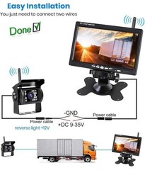 7″ 2 Camer Wireless Monitor IR Night Vision Backup Camera for Truck Caravan RV