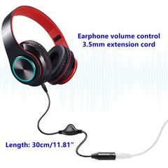 3.5mm Male to Female Stereo Audio Extension Adapter Cable with Volume Adjustm…