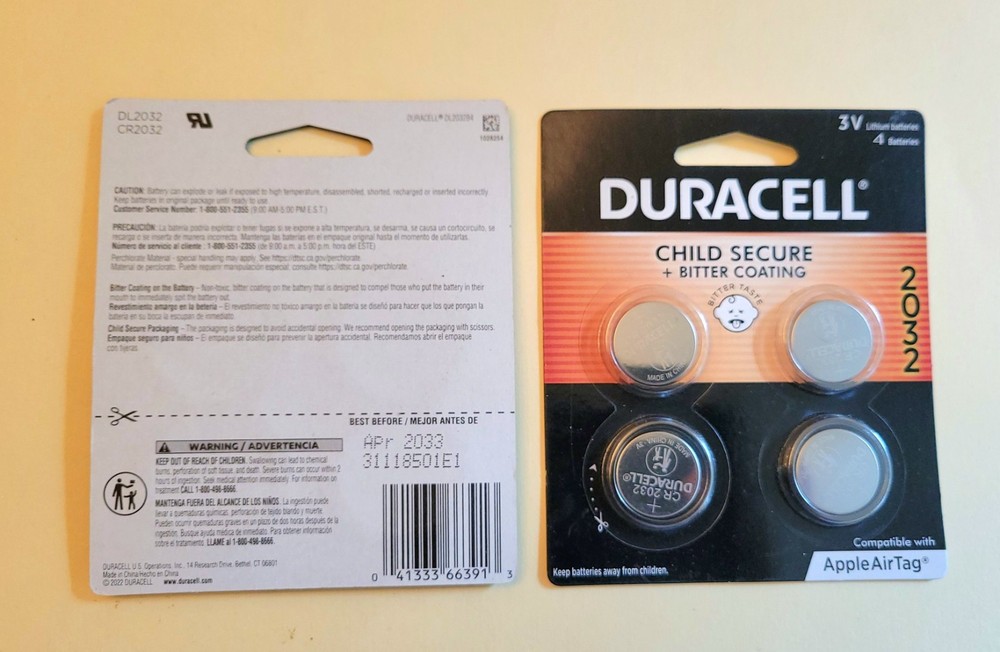 Duracell 2 (Two) 4-Pack CR2032 3V Lithium Coin Batteries Sets. EXP 2033. NIB