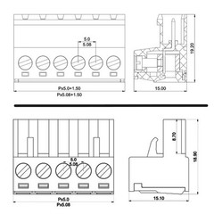 10 PCS 5 Pin 5.08mm Pitch PCB Mount Screw Terminal Block Male Female Plug