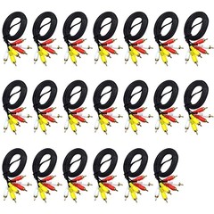 10/20/30/40/50Pcs 1.5m AV Male to Male 3 RCA Audio Video Composite Cable NEW