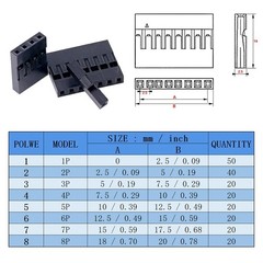 700Pcs 2.54mm 1/2/3/4/5/6/7/8 Plug Connector Housing and Male/Female Pin Conn…