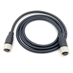 M12 8 Pin Female To Female Connector Cable A Code Straight 1.64ft 0.5m 60V 4A