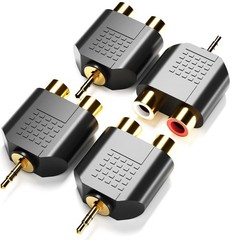 3.5MM to RCA Splitter Adapter, Gold Plated 3.5 mm TRS to Dual RCA Female Jack…