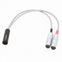Mini-XLR 3-Pin TA3M to Dual 3Pin small-XLR TA3M 8″ L2B2AT 1M2M Balanced Cable