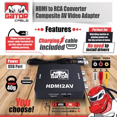 HDMI to RCA AV HD Converter Adapter Composite Cable CVBS 3-RCA Audio Video 1080P