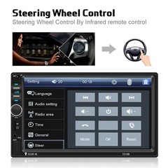 7″ 2 DIN Car Stereo Radio Bluetooth Touch Screen Mirror Link MP5 Player +Camera
