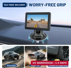 EWAY 4-Hole Direct Fit Suction Cup Mount for Backup Camera 4.3″/5″ Monitor, Knob