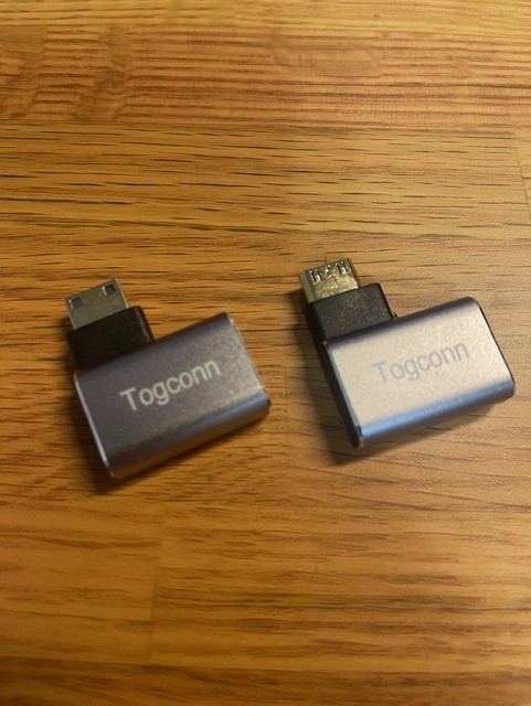 Lot of 2 Mini Micro HDMI Male to HDMI 2.1 Female UHD 8K 90 Degree Angled