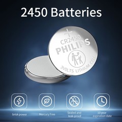 Lot Philips CR2450 Lithium Battery ECR2450 BR2450 2450 3V Button Cell Batteries