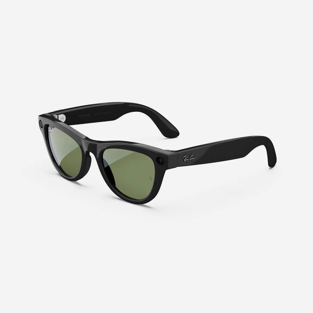Ray-Ban Meta Skyler (Refurbished), Shiny Black / G15 Green, Standard