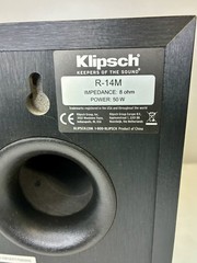 Klipsch R-14M Bookshelf Speakers Pair Black 4” 50W Home Theater Tested Working