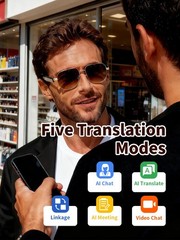 AI Smart Glasses for Men&Women Bluetooth Sunglasses Open-Ear Speaker Translation