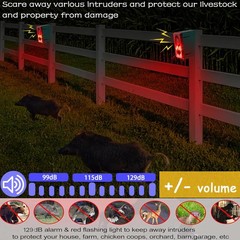 Solar Motion Sensor Alarm Outdoor – Dog Barking & Gunshot Sound, Support Record