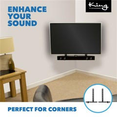 Adjustable Sound Bar Playbar Speaker TV Bracket VESA Mount Holder Capacity 22Lbs