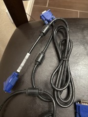 4pk 15-PIN SVGA SUPER VGA Epson Projector Male to Male Cable, BLUE CORD, 6 Feet