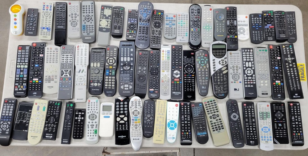 Lot of 60 Remote Controls Various Brands Untested All With Battery Covers #011