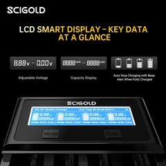 Smart Battery Charger 4A Fast Charging for Rechargeable Li-ion Ni-MH Ni-Zn