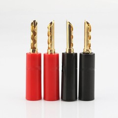 10pcs 4mm 24K Gold Plated BFA-Z Banana Plug Dual Screws Speaker Cable Connectors