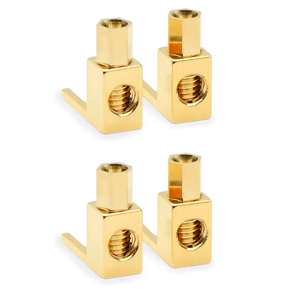 4x Gold Plated Copper Spade Fork Banana Plug Adapter Kits For HIFI Audio Cable
