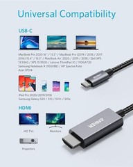 ANKER USB Type C to HDMI 4K 60Hz Cable High-Speed 6FT A8730 – GRAY