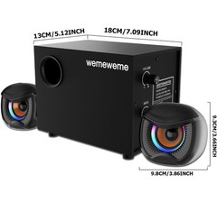 Wemeweme Computer Speakers, PC Speakers Subwoofer Desktop Laptop Monitor Gaming