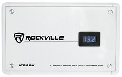 Rockville ATOM 8W 8-Channel 3500w Weather Proof Bluetooth Car Amplifier+Amp Kit