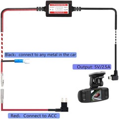 Dash Cam Hardwire Kit Mini USB 12V-24V to 5V Low Voltage Fuse Tap