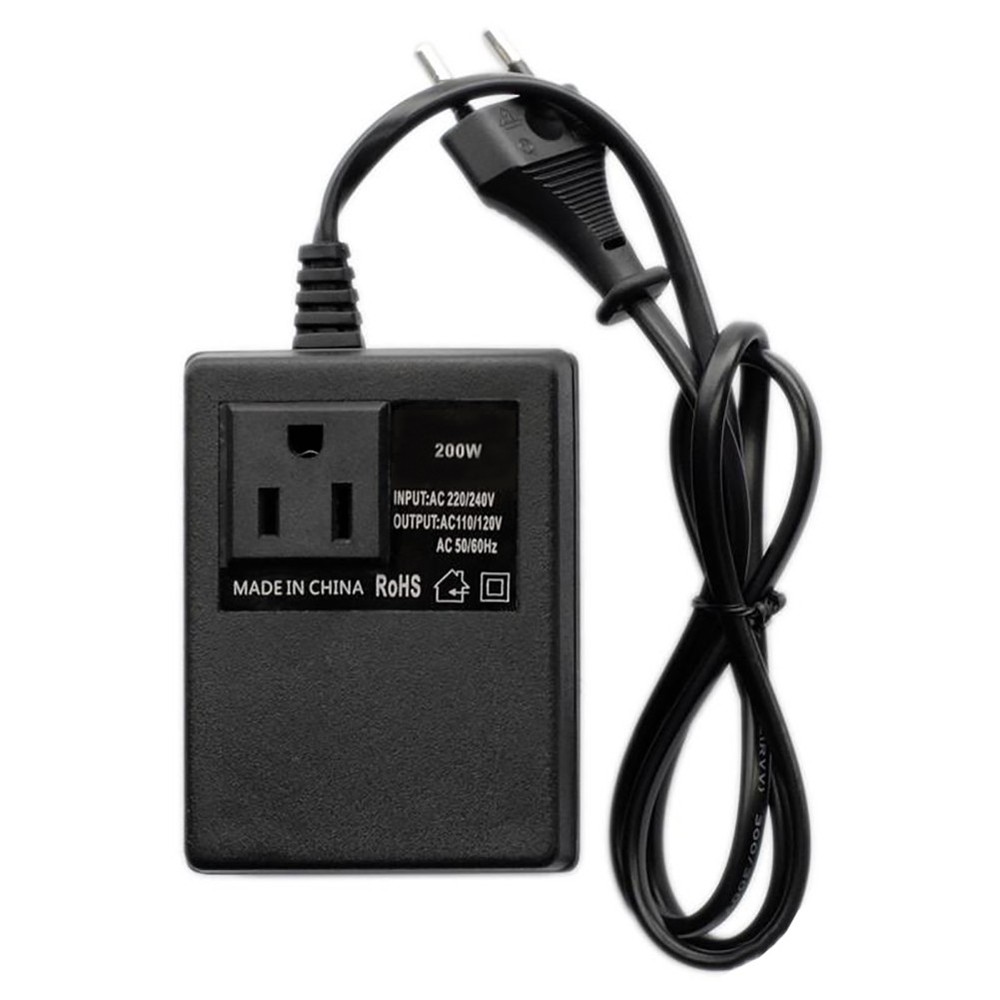 220V-110V 200W Step-Down Power Transformer – Intl Travel Adapter Converter