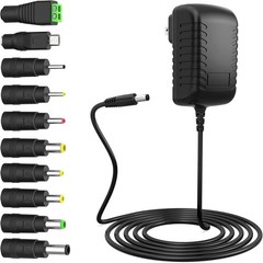 12V 2.5A 2500mA AC-DC Adapter Charger 5.5mm 2.5mm 5.5 * 2.5mm with 10 Plug