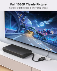 RCA to HDMI Converter 1080P AV Adapter with HDMI RCA USB Cable for VHS DVD