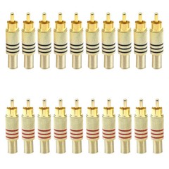 20Pcs RCA Stereo Male Connector Plug with Spring Coax Audio Solder Adapter USA