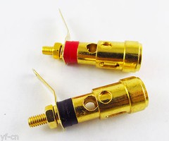 100pcs Spring Loaded Type Gold Speaker AMP Terminal Binding Post Red and Black
