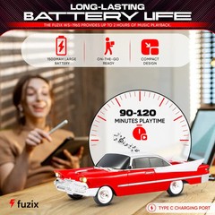 Beige WS-1965 Car Bluetooth Portable Speaker with LED AUX USB FM Rechargeable