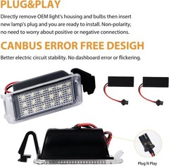 LED License Plate Light For 2010-2013 Chevy Camaro Tag Lamp Assembly, 6000K Whit
