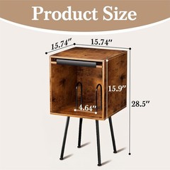 Rustic Brown Vinyl Record Stand with Flip-Top Lid – Organizes 100+ Albums Safely