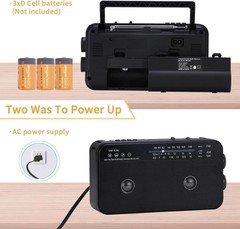 Portable AM FM Shortwave Radio with Bluetooth Speaker Plug in Wall, 3X D Cell Ba