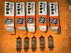 GE 5844 Tube-Sleeve of 5 NOS Matching Tubes-Tube Radio Five Star TESTED Amp 6J6