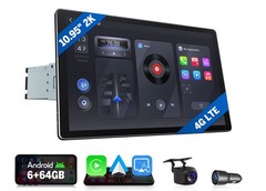 CAM+10.95″ 2K QLED 6+64 Android Auto Single DIN Car Stereo Head Unit CarPlay GPS