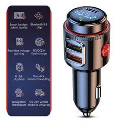 Bluetooth Car Radio Adapter Wireless FM Transmitter QC3.0 & PD Fast Charger MP3