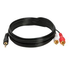 6ft (1/8″) 3.5mm AUX Stereo to 2 RCA Male Audio Y Cable Adapter Cord MP3 iPod