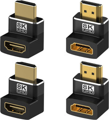 4 Pack 8K HDMI 2.1 Male to Female Adapter Right Angle Connector up down Angle