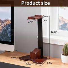 Caspe Headset Stand for Desk Headphone Stand Wood Personalized Father’s Day Gift