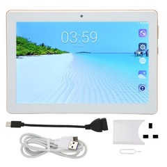.›(Gold)8 Inch Tablet 6GB RAM 128GB ROM Dual SIM 4G LTE FHD Screen Dual