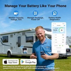 Redodo 12V 165Ah LiFePO4 Battery with Bluetooth 165A Group 31 Lithium Battery