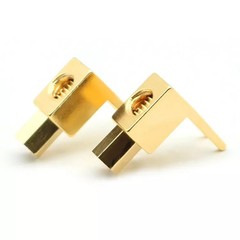 4x Gold Plated Copper Spade Fork Banana Plug Adapter Kits For HIFI Audio Cable