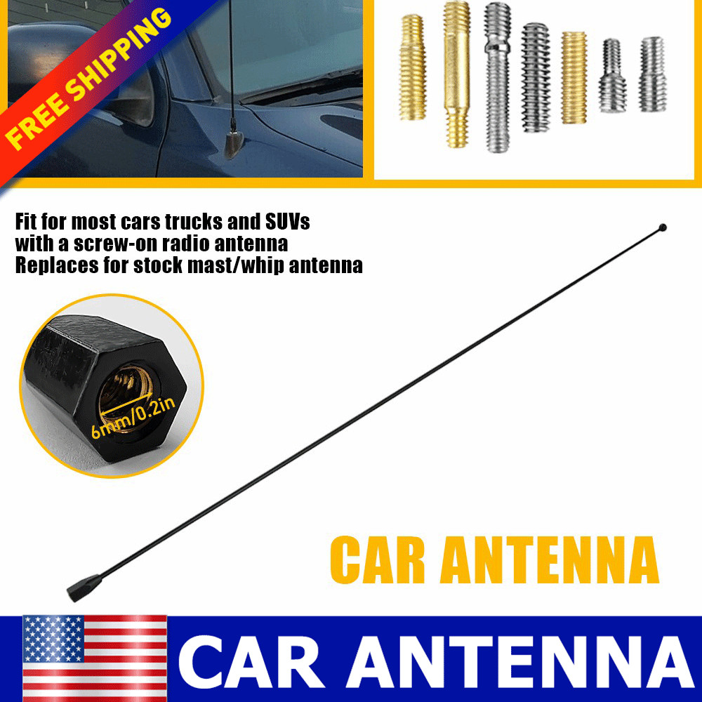 Car Antenna aerial Carbon Fiber Radio FM Antena Black 1.4″/3″/4″/4.7″/7″/9″/16″
