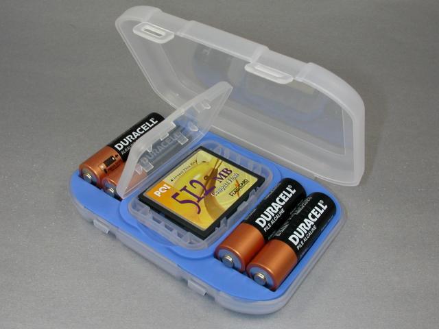 Battery Case Holder fits 4 AA Case & Compact Flash CF card + Engraved Nameplate